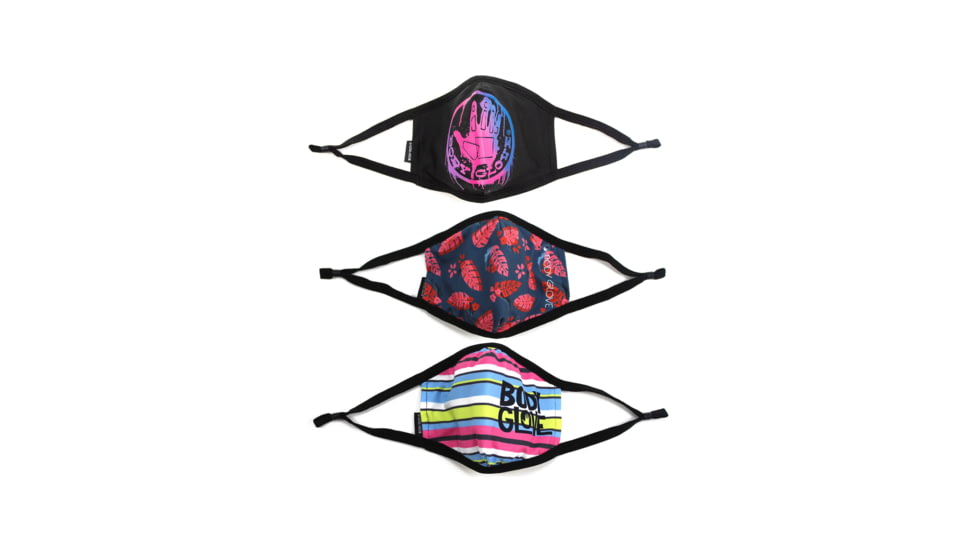 Body Glove Womens 3-Piece Face Mask Set - Logo, Palm, Stripes 9C4BDA23, One Size Adult, Logo, Palm, Stripes, BWMSK-3MIX-PK1