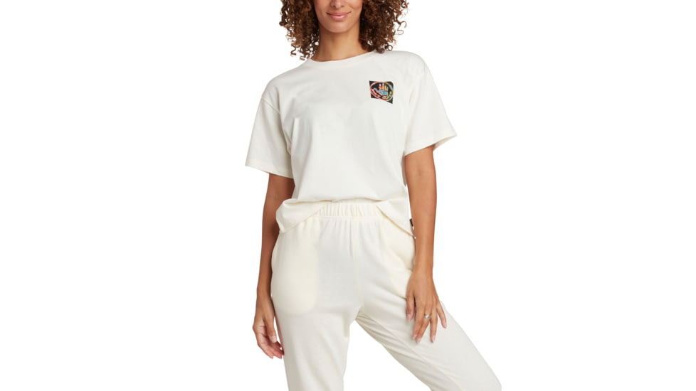 Body Glove Scribble Block Short-Sleeved Relaxed Fit Crop T-Shirt - Cream 1E724B77, L, Cream, JT25100B1720A-104-L