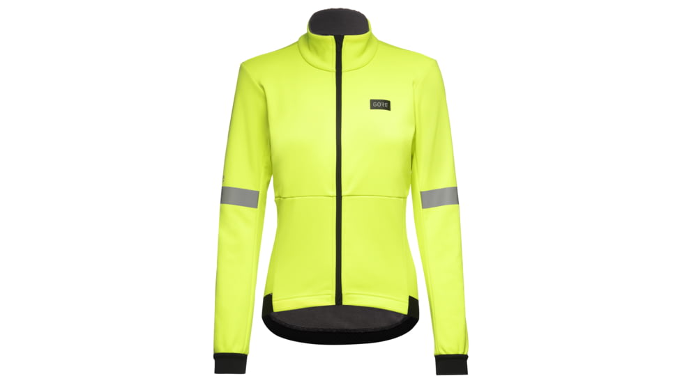 GOREWEAR Tempest Cycling Jacket Womens in Neon Yellow Small 4-6 Slim fit Windproof 92317D1D, 100818-0800-38