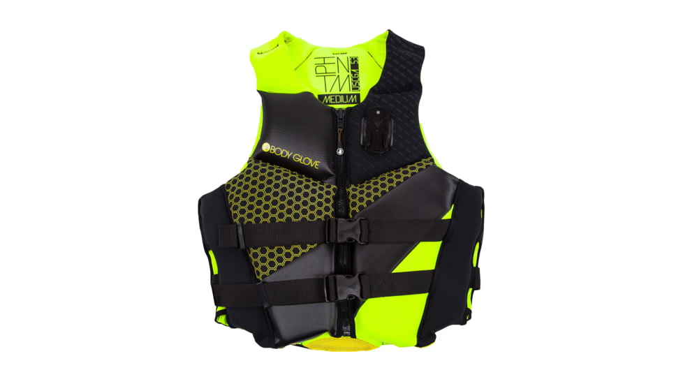Body Glove Phantom Mens/Teen USCGA PFD - Lime/Black 9E1753ED, M, Lime/Black, 18224-LIMBLK-M