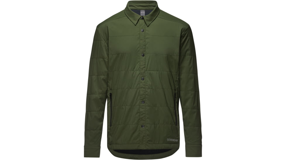 GOREWEAR Crossover Insulated Running Shirt Jacket Mens in Utility Green Small 5544E18F, 101141-BH00-M