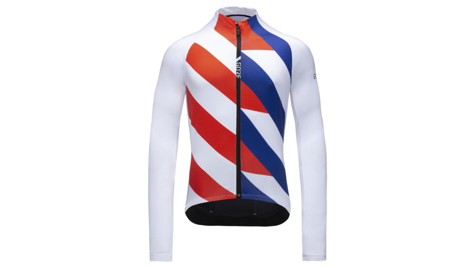 GOREWEAR Mens C5 Thermo Cycling Jersey in White/Fireball Large Form fit 2A32B65C, 100641-01AY-XL