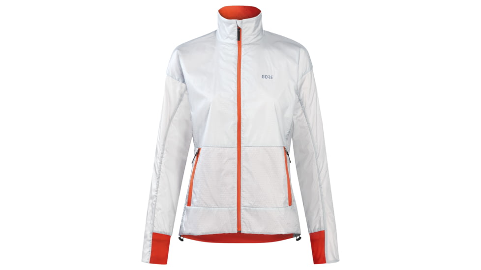 GOREWEAR Drive Running Jacket Womens in White/Fireball Small 4-6 Slim fit Windproof C4D44B3C, 100845-01AY-38