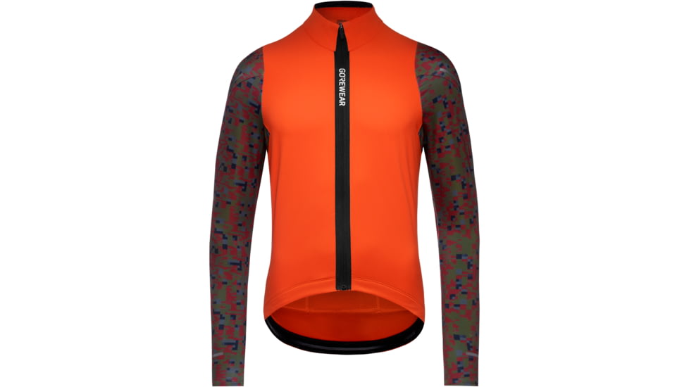 GOREWEAR SPINSHIFT Thermo Long Sleeve Cycling Jersey Mens in Fireball/Utility Green Large Form fit 8FCE350F, 101086-AYBH-L