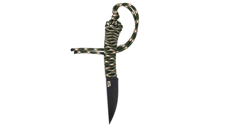 Montana Knife Company Mini-Speedgoat Fixed Blade Knives, 3 inch, 52100 Ball Bearing Steel, Fixed Blade, Paracord Handle, Forest Camo, 6.5 inch, MKC-000372