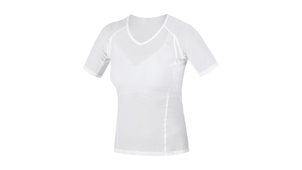 GOREWEAR Womens M Base Layer Shirt in White Large 12-14 Form fit Moisture Wicking 871C705F, 100014-0100-42