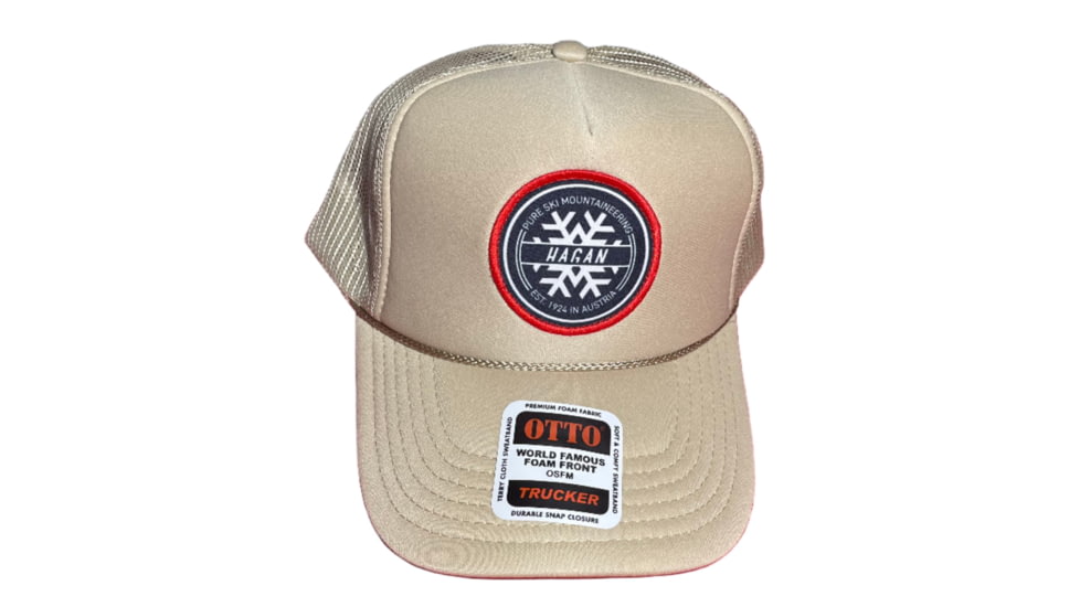 Hagan Classic Trucker Hat - Men's w/ Snowflake Patch, Tan, One Size, 8404804731137