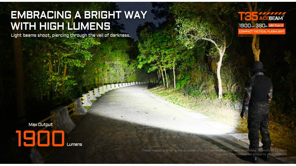 Acebeam T35 Compact Tactical Flashlight, Black, T35