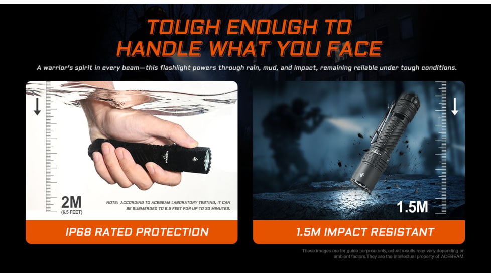 Acebeam T37 Tactical 21700 USB-C Rechargeable Battery 4000 Lumens LED Flashlight, Black, T37 Black