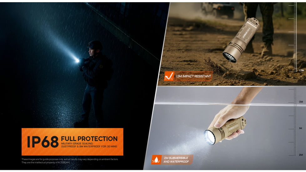 Acebeam X20-R 18650 Li-ion 10000 Lumens LED Flashlight, Desert, X20-R Desert