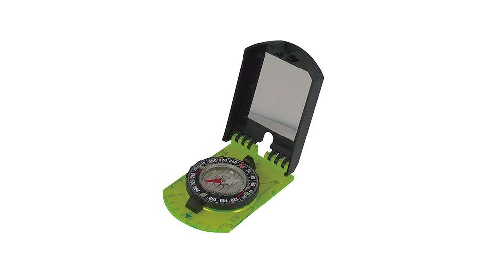 Acecamp Folding Map Compass with Mirror, Green/Black, 1 Year Limited Warranty, ACE-3109