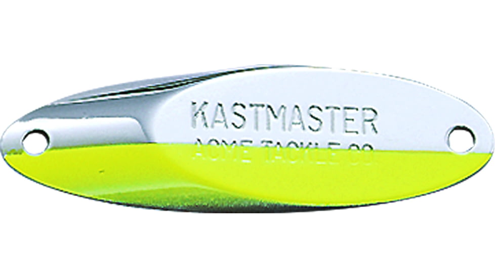 Acme Kastmaster Spoon, 1 3/8in, 1/8oz, Chrome &amp; Chartreuse Stripe, SW105/CHCS