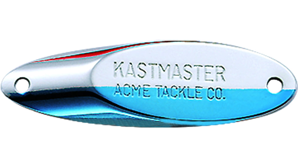 Acme Kastmaster XL Spoon, 2 3/4in, 1oz, Chrome &amp; Neon Blue w/White Bucktail, SW121/CHNB