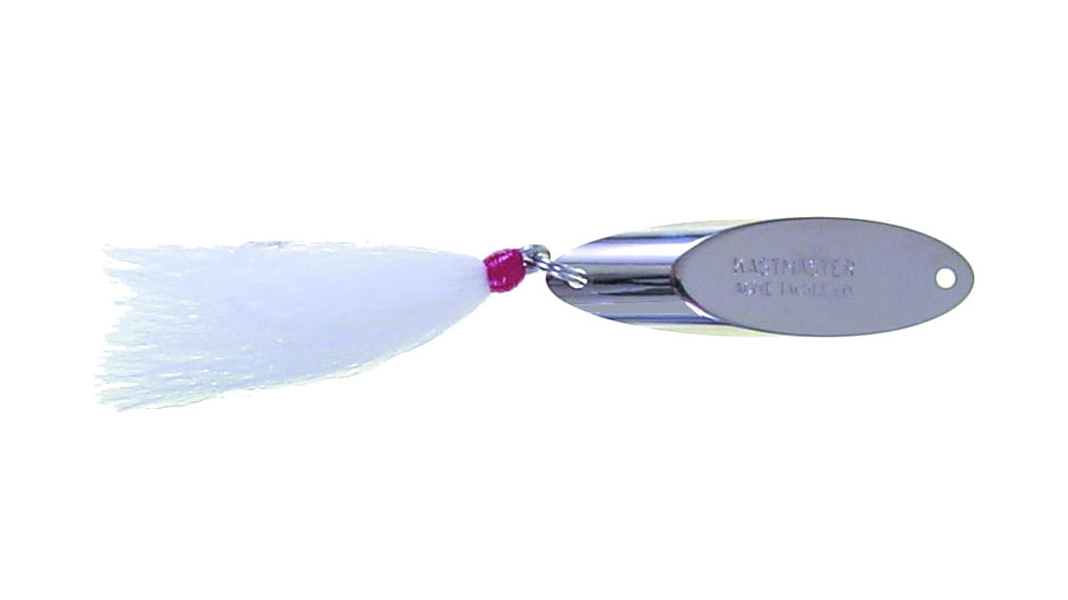 Acme Kastmaster XL Spoon, 2 3/4in, 1oz, Chrome w/White Bucktail, SW121/CH