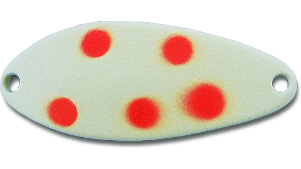Acme Little Cleo Spoon, 1 7/8in, Sinking, 1/3oz, Glow Fluorescent Fire Dots, C100GL/GLFD