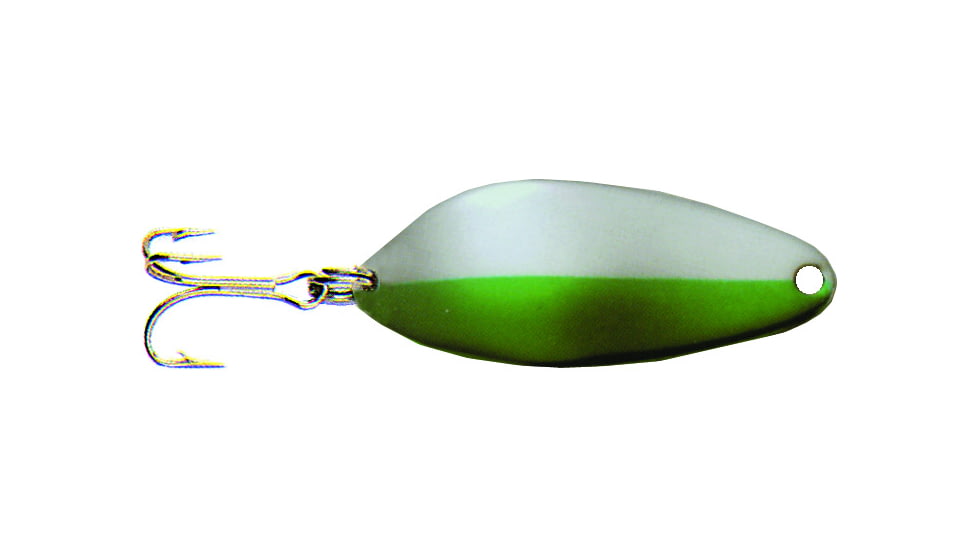 Acme Little Cleo Spoon, 2 1/8in, 2/3oz, Sinking, Nickel &amp; Neon Green, C230/NNG
