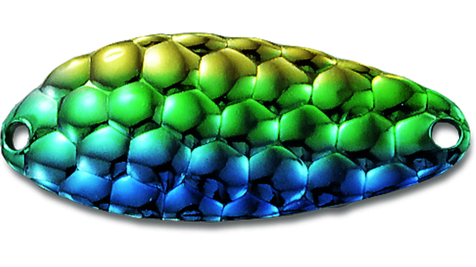 Acme Little Cleo Spoon, 2 1/8in, 2/5oz, Sinking, Hammered Blue &amp; Green &amp; Gold, C200/HBGG