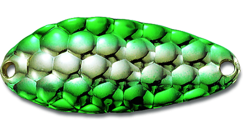 Acme Little Cleo Spoon, 2 1/8in, Sinking, 2/5oz, Hammered Green &amp; Gold, C200/HGG