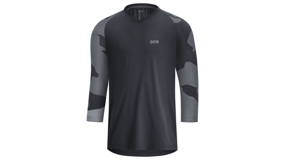 GOREWEAR Mens C5 Trail 3/4 Cycling Jersey in Black/Dark Graphite Gray XS Regular fit Moisture Wicking DFBE6410, 100604-99AV-S