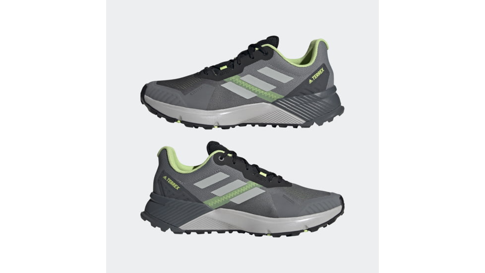Adidas Terrex Soulstride Trailrunning Shoes - Men's, Grey Four/Grey Two/Pulse Lime, 10, GZ9034-10