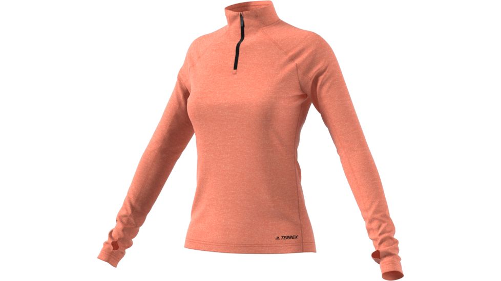 Adidas Terrex Demo, Tracerocker 1/2 Zip Thermal Top - Women's, Semi Coral, Small, DZ0769-S-DEMO