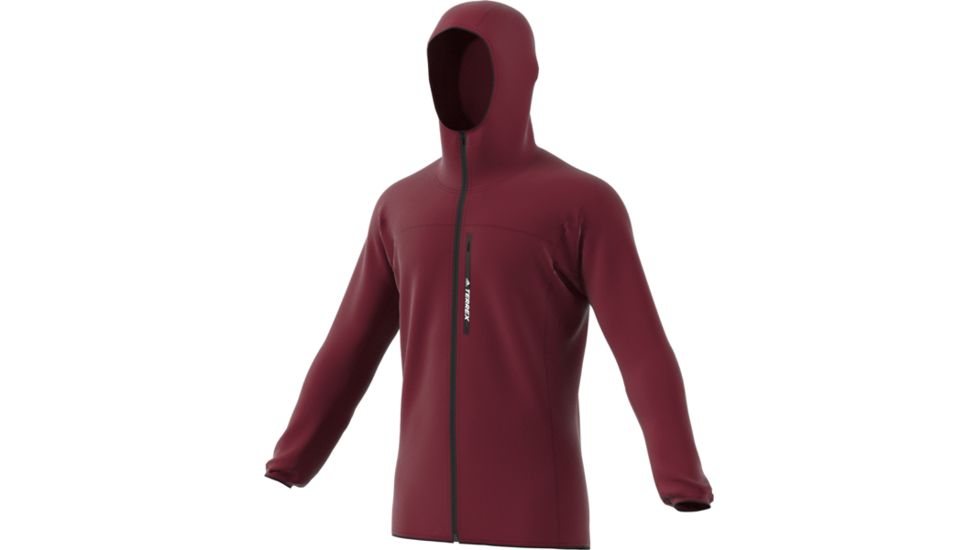 Adidas Terrex Demo, Tracerocker Hooded Fleece Jacket - Men's, Col Burgundy, Medium, DZ2082-M-DEMO