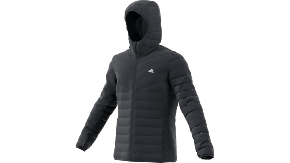 Adidas Terrex Demo, Varilite Soft 3-Stripe Hooded Jacket - Men's, Carbon, Medium DZ1420-M-DEMO