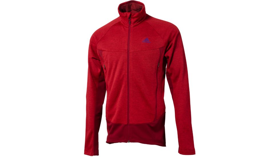 Adidas Terrex Hiking Fleece Jacket - Men's-LigScarlet/Craft Red/Power Purple-Large