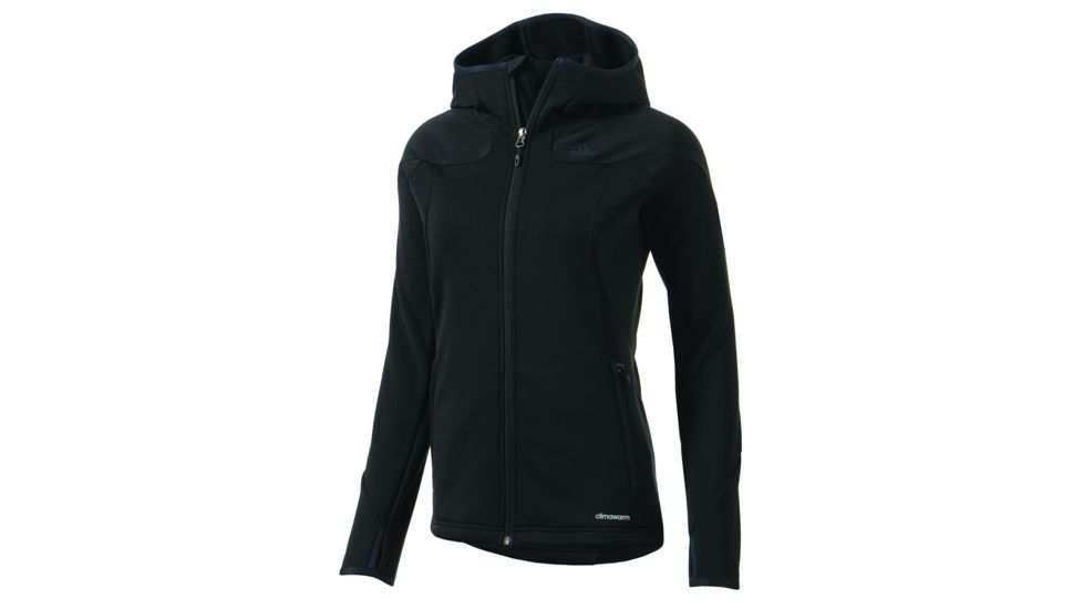 Adidas Terrex Hiking/Trekking One Sided Fleece Hoodie - Women's-Black-X-Small