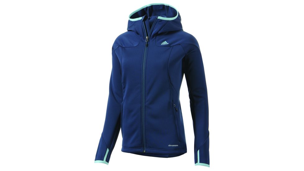 Adidas Terrex Hiking/Trekking One Sided Fleece Hoodie - Women's-Sub Blue-X-Small