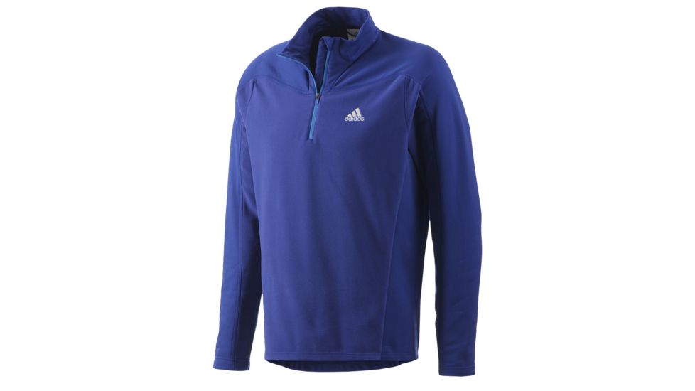 Adidas Terrex Hiking/Trekking One Sided Half Zip Fleece Jacket - Men's-Hero Ink/Pride Blue-Small