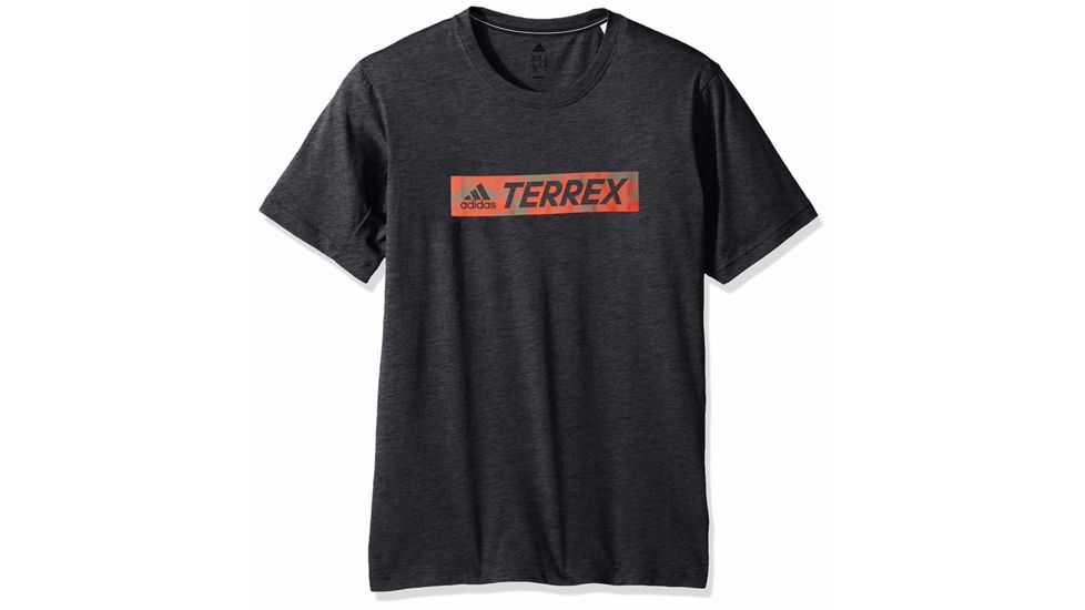 Adidas Terrex Logo Bar Tee - Mens, Dark Grey Heather, Extra Large, CY1795-XL