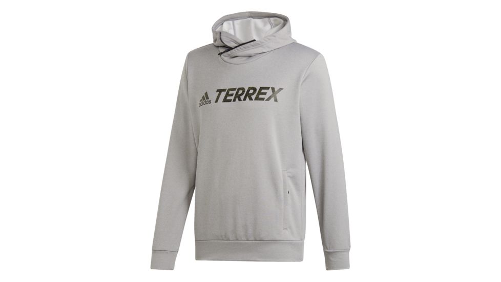 Adidas Terrex Logo Hoodie - Men's, Medium Grey Heather, DT4828-DEMO