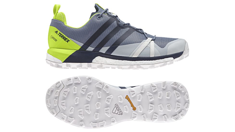 Adidas Terrex Men's Terrex Agravic Trailrunning Shoes, Raw Steel/ Navy/Solar Slime, 11.5 US, CM7613-11.5