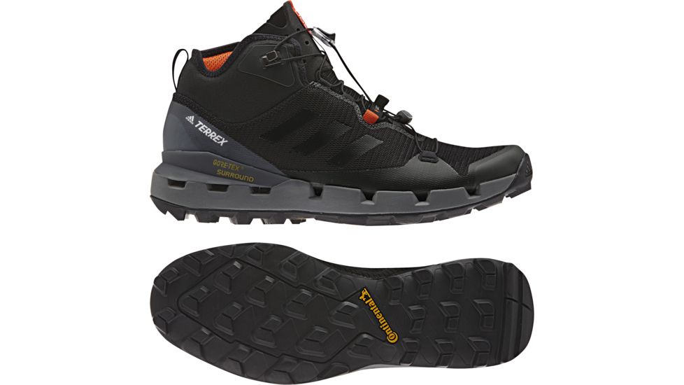 Adidas Terrex Men's Terrex Fast Mid GTX-Surround Hiking Shoes, Black/Black/Vista Grey, 12.5 US, BB0948-12.5