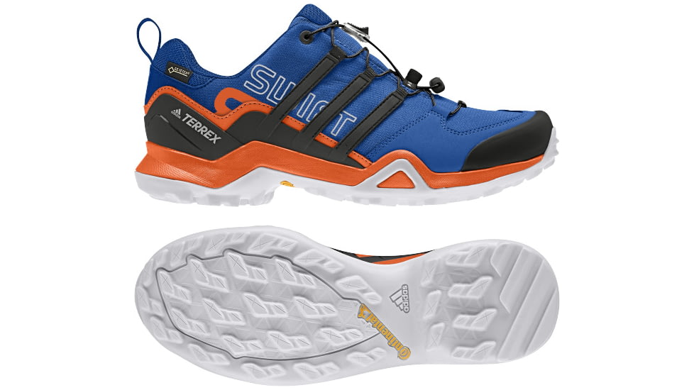 Adidas Terrex Men's Terrex Swift R2 GTX Hiking Shoes, Raw Steel/Black/Orange, 6 US, CQ1942-6