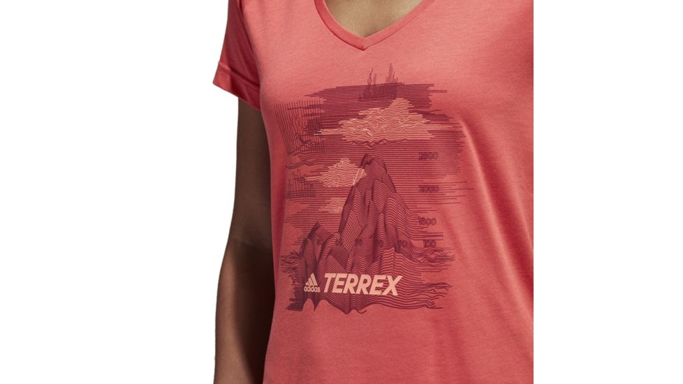 Adidas Terrex Mountain Women's Tee Shirt, Trace Scarlet, Large, CV6178-L