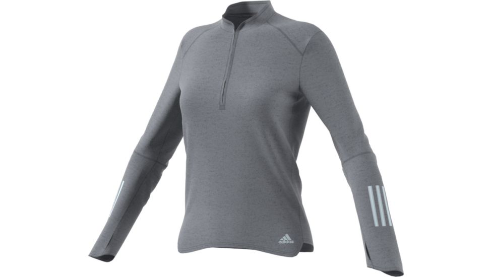 Adidas Terrex Response Women's Long Sleeve Zip Tee Shirt, Grey, Large, B47695-L