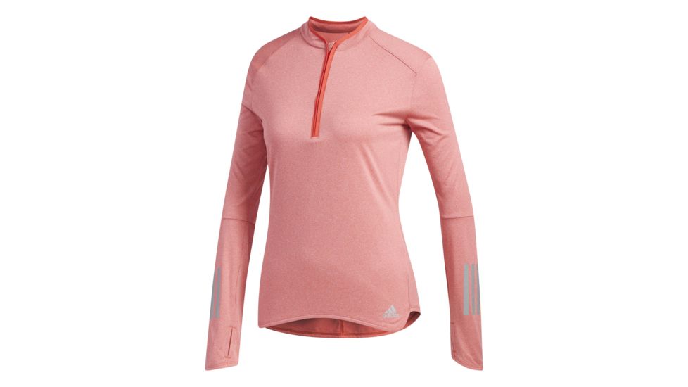 Adidas Terrex Response Women's Long Sleeve Zip Tee Shirt, Real Color/Colored Heather, Large, CF1005-L