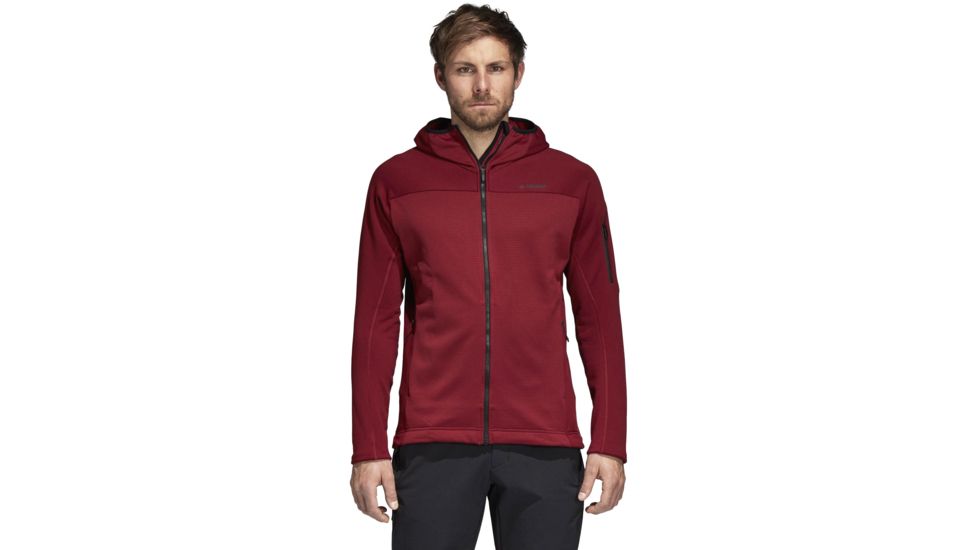 Adidas Terrex Stockhorn Fleece Hoodie II - Men's, Noble Maroon, Small, CY8701-S-500