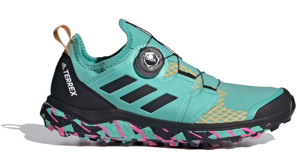 Adidas Terrex Agravic Boa Shoes - Womens, Acid Mint/Core Black/Screaming Pink, 10, FY9460-300-10