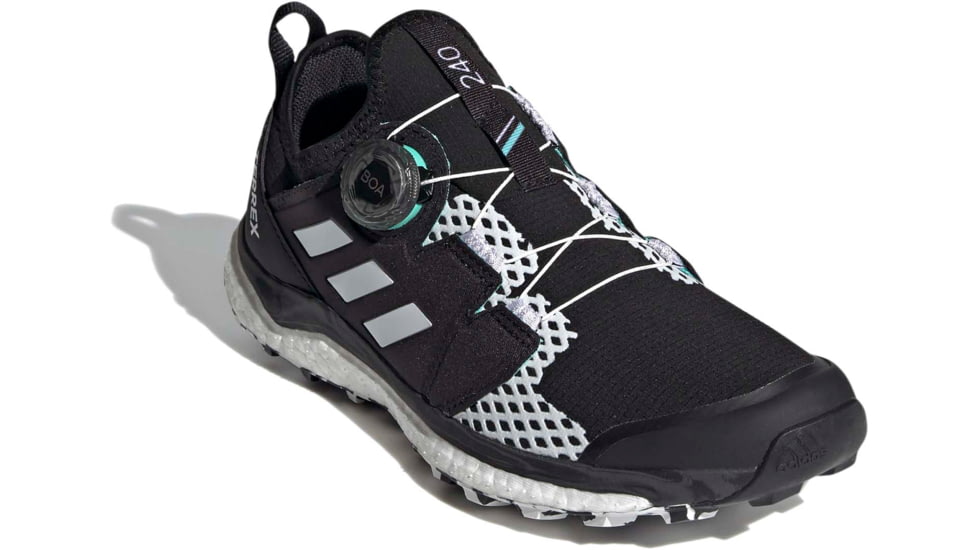 Adidas Terrex Agravic Boa Shoes - Womens, Core Black/Crystal White/Acid Mint, 11, FY9458-001-11