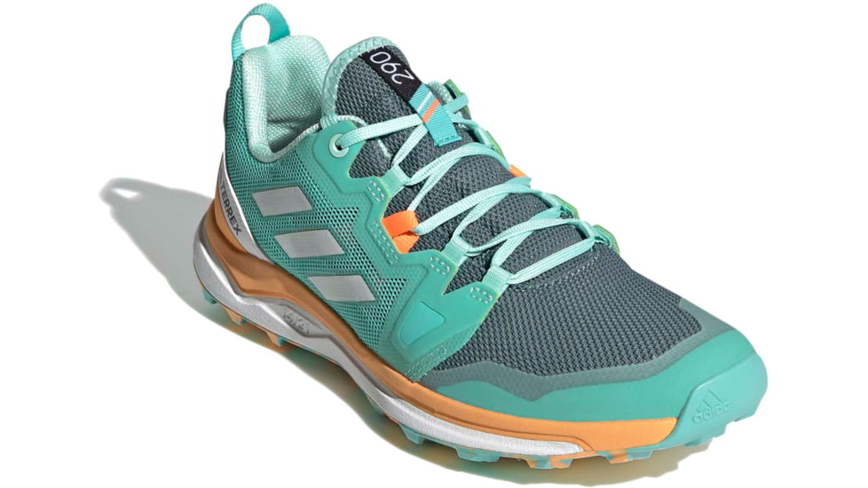 Adidas Terrex Agravic Shoes - Womens, Acid Mint/Crystal White/Hazy Orange, 9, FX6977-300-9