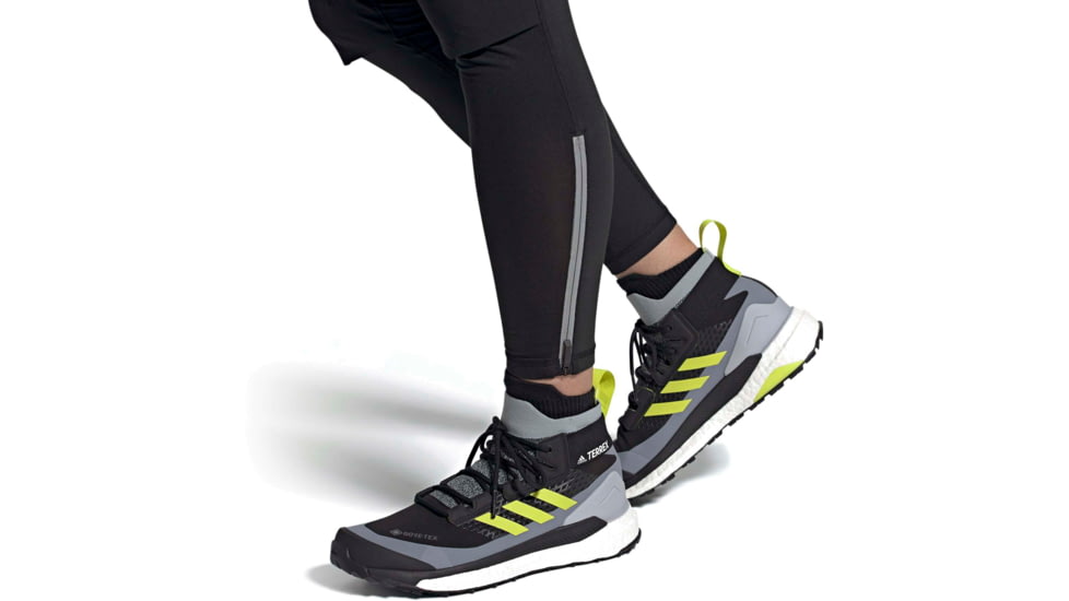 Adidas Terrex Free Hiker GTX Shoes - Men's, Halo Silver/Acid Yellow/Core Black, 12.5, FX4510-20-12.5