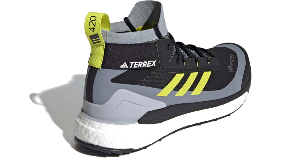 Adidas Terrex Free Hiker GTX Shoes - Men's, Halo Silver/Acid Yellow/Core Black, 12.5, FX4510-20-12.5