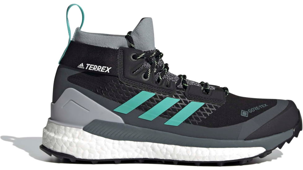 Adidas Terrex Free Hiker GTX Shoes - Womens, Core Black/Acid Mint/Hi-Res Yellow, 10, FX4667-001-10