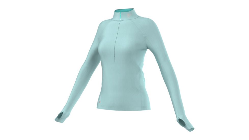 Adidas Terrex Icesky Half Zip Long Sleeve Top - Women's-Frost Mint-Small, 188278