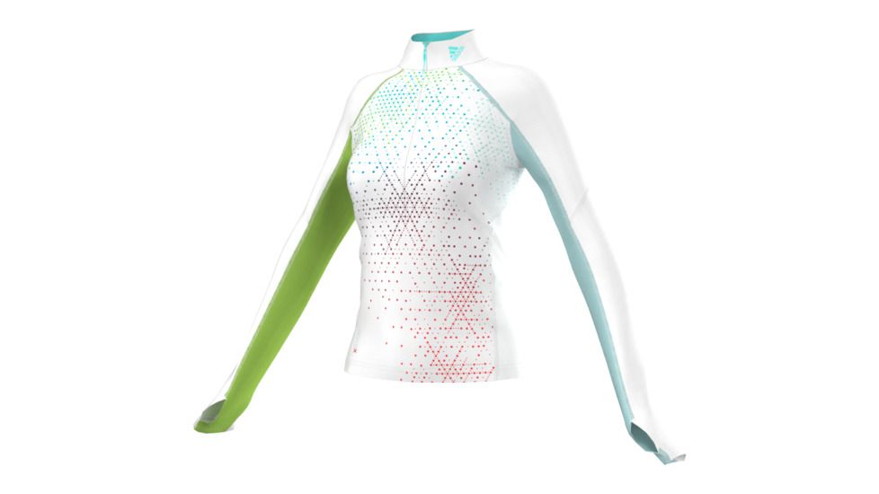 Adidas Terrex Icesky Half Zip Long Sleeve Top - Women's-Printed Non-Dyed-Small, 188281