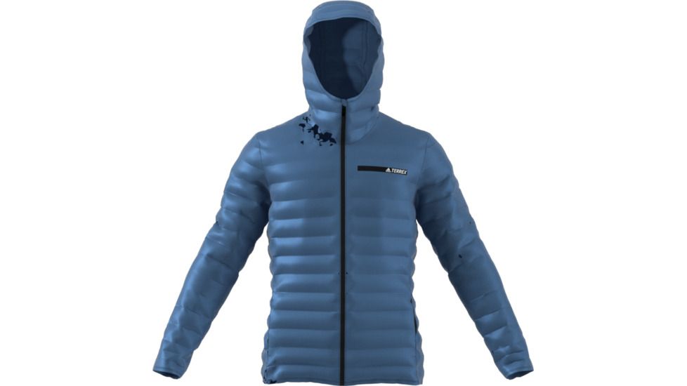 Adidas Terrex Lite Down Hooded Jacket - Men's-Core Blue-Medium