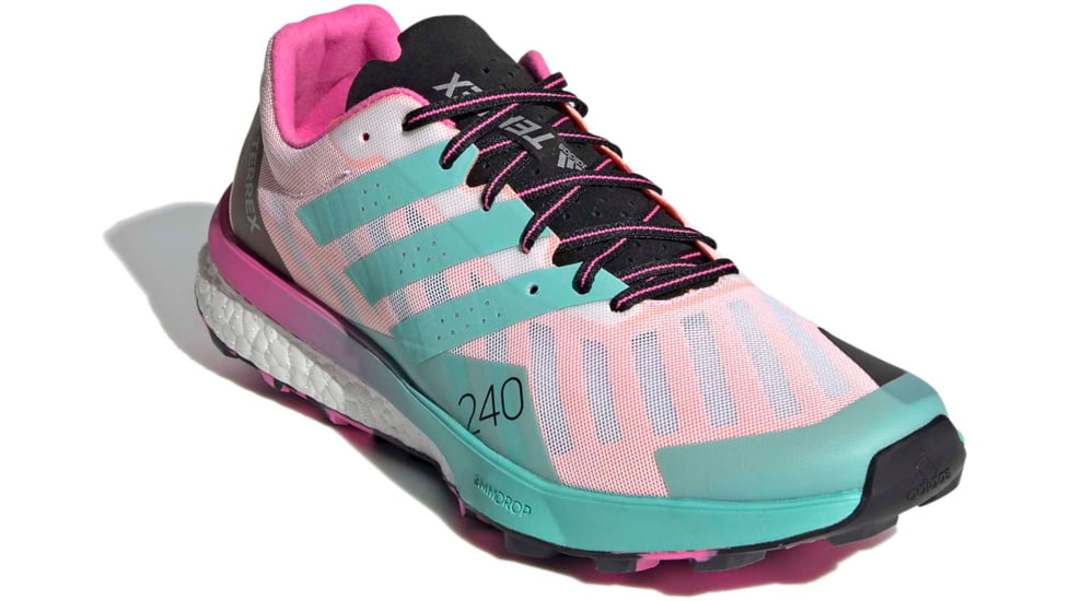 Adidas Terrex Speed Ultra Shoes - Womens, White/Acid Mint/Screaming Pink, 10.5, FW2833-100-10.5